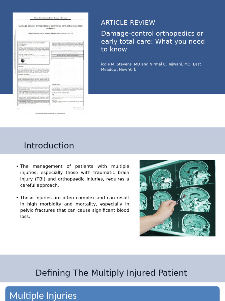 DCO vs. EAC in Trauma Management | PDF | Major Trauma | Diseases And ...