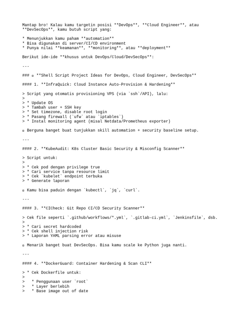 Ide Script Shell untuk DevOps dan Cloud | PDF