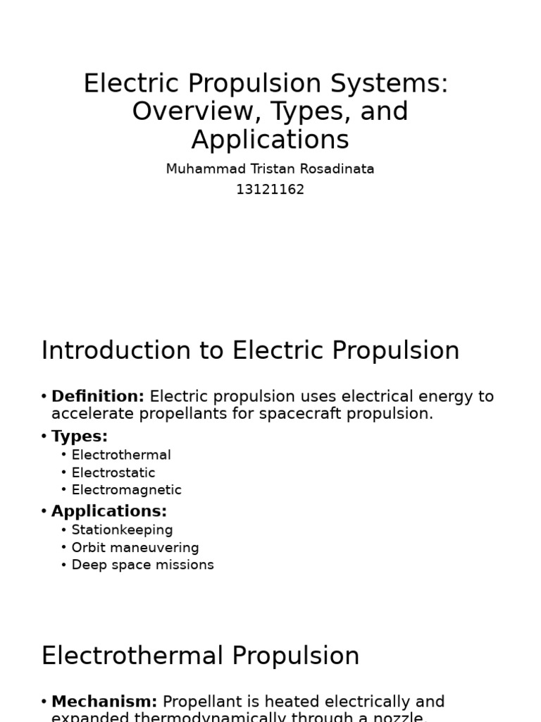 Electric Propulsion Systems - 13121162 | PDF | Spacecraft Propulsion ...