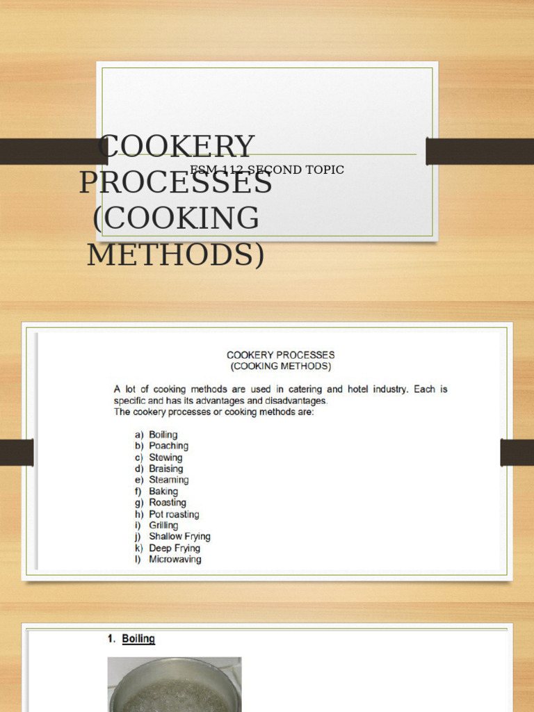 FSM 113 Second Topic Cookery Processes (Cooking Methods) | PDF