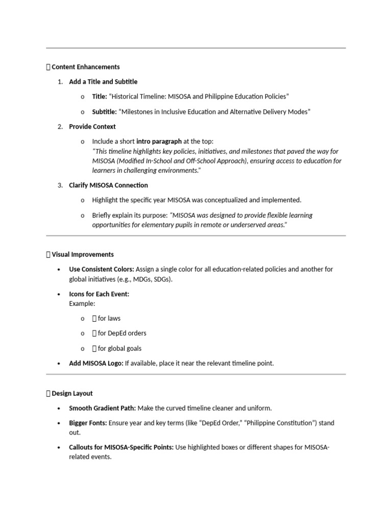 Historical Timeline of MISOSA Policies | PDF