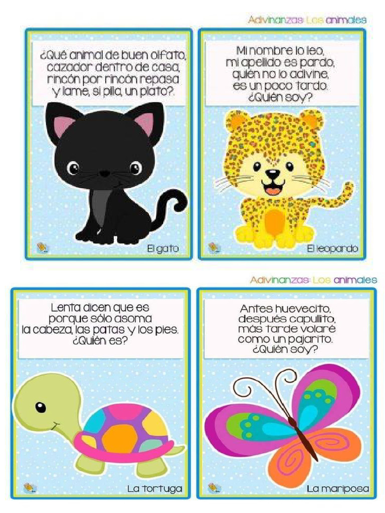 Adivinanzas de Animales para Niños | PDF