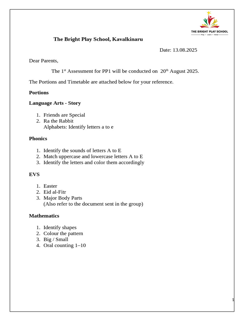 PP1 Assesment | PDF