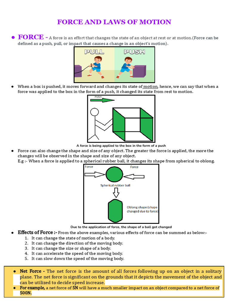 Force and Laws of Motion | PDF | Force | Inertia