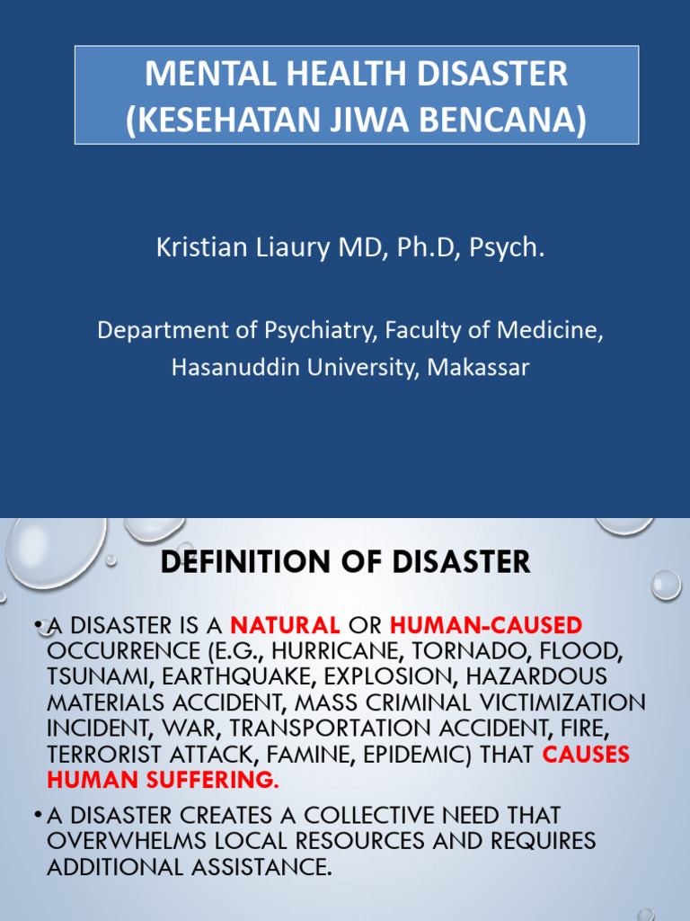 Understanding Mental Health in Disasters | PDF | Psychological Trauma ...