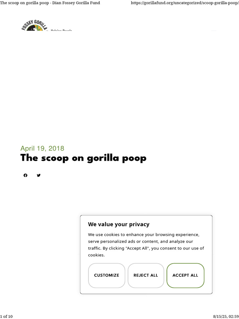 The Scoop On Gorilla Poop - Dian Fossey Gorilla Fund | PDF | Feces ...