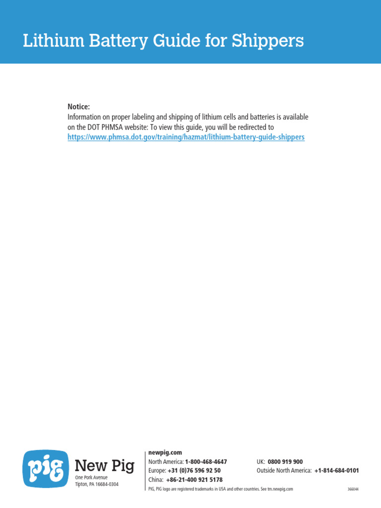 Lithium Battery Shipping Guide 2025 | PDF