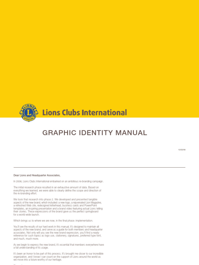 Lions Clubs Graphic Identity Manual | PDF | Typefaces | Ion