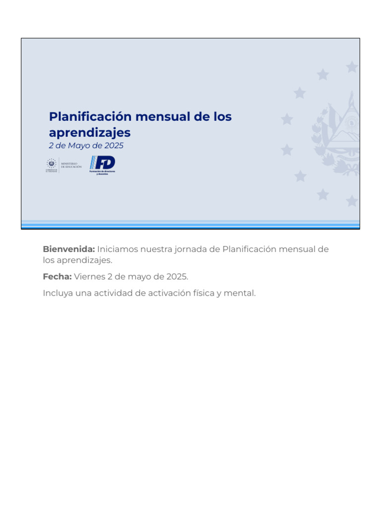 Planificación Mensual de Aprendizajes 2025 | PDF | Aprendizaje ...