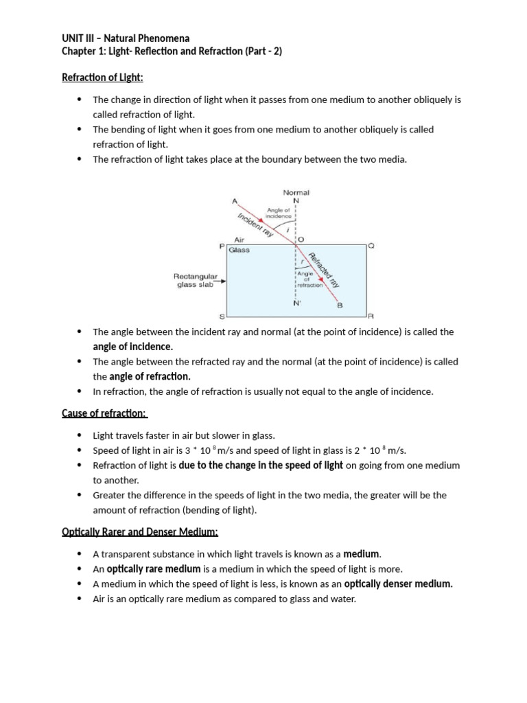 Refraction of Light | PDF | Refractive Index | Refraction