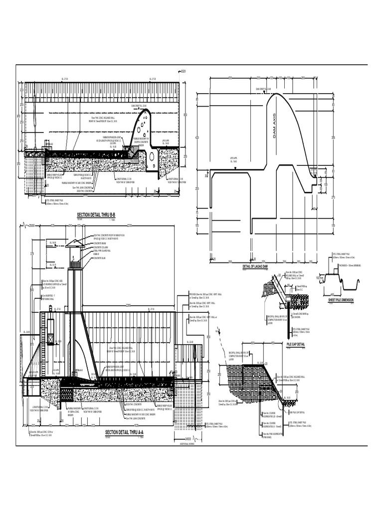 Ogee Dam Construction Details | PDF | Components | Structural Engineering