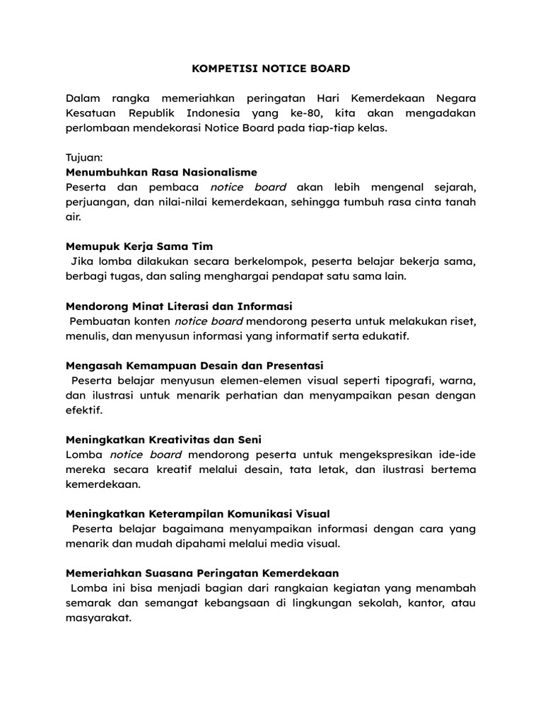 Noticeboard Competition 2025 | PDF