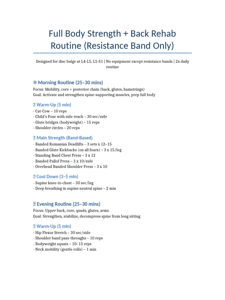 Full Body Back Strength Routine | PDF