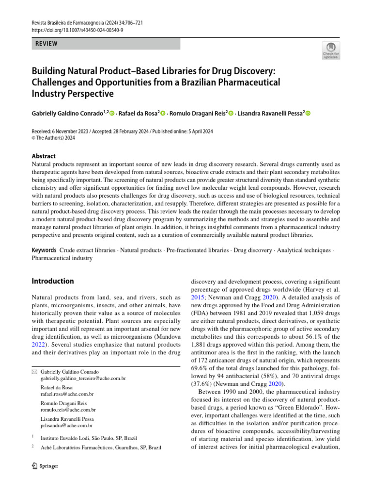 Natural Product Libraries in Drug Discovery | PDF | Natural Products ...
