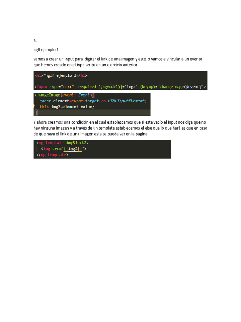 Ejemplos de uso de ngIf en Angular | PDF