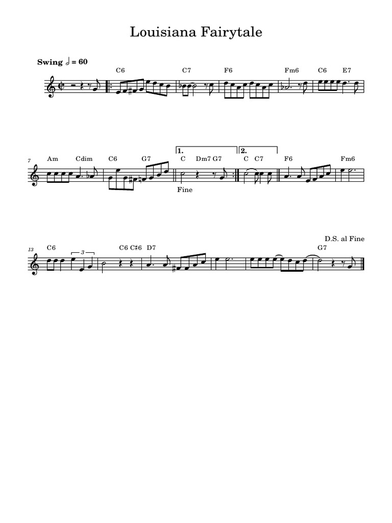 Louisiana Fairytale Sheet Music | PDF