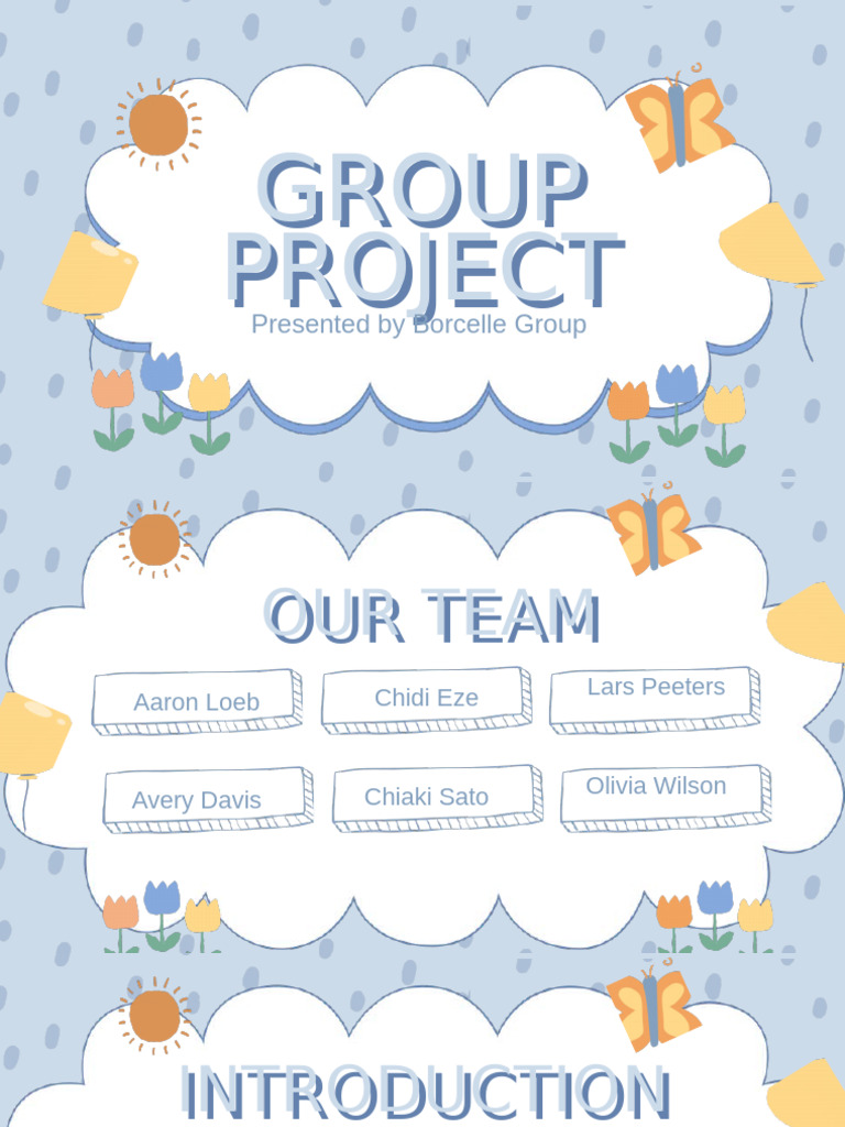 Blue and White Cute Aesthetic Group Project Presentation | PDF