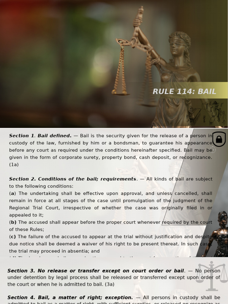 Understanding Bail: Rules and Conditions | PDF | Bail | Arrest