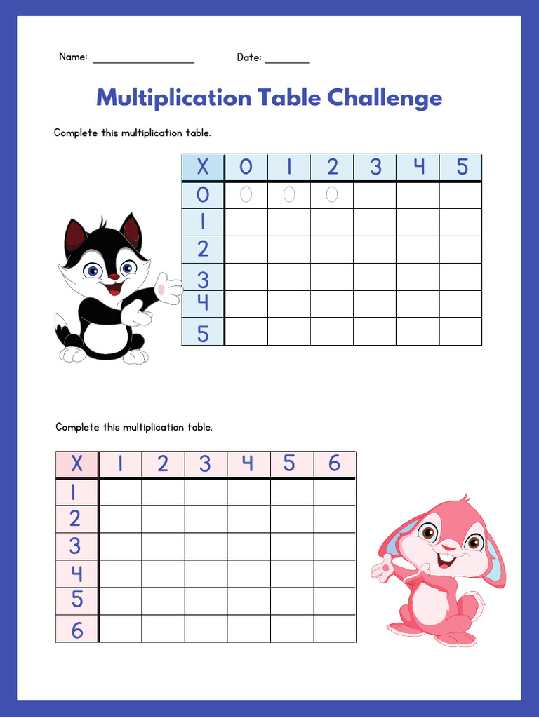 Multiplication Table Challenge 1-500 | PDF | Multiplication