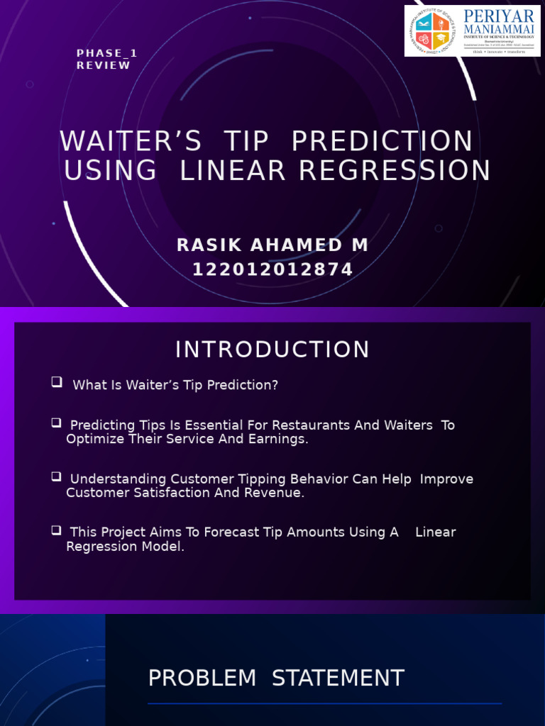 Waiter's Tip Prediction | PDF