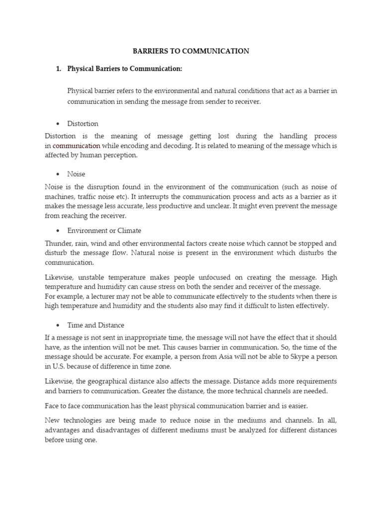 Key Barriers to Effective Communication | PDF | Communication | Mind