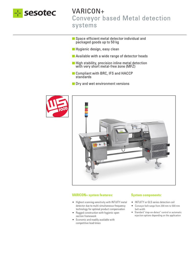 VARICON+ Metal Detection Systems Overview | PDF | Metal Detector