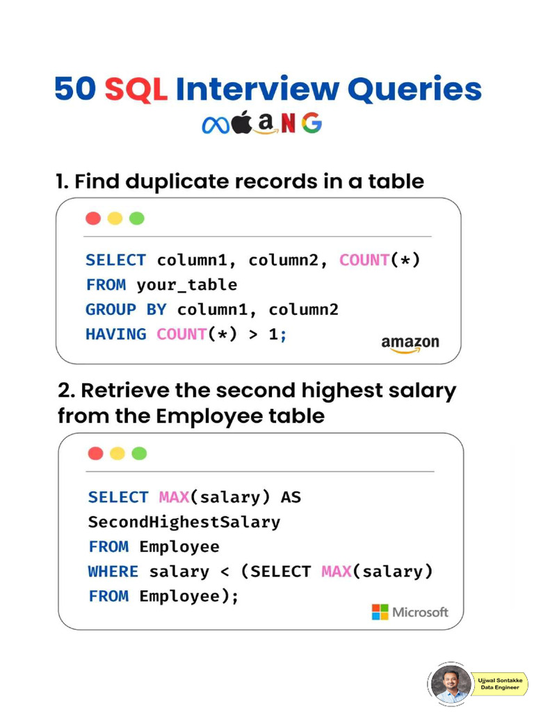 38 SQL Interview Queries | PDF