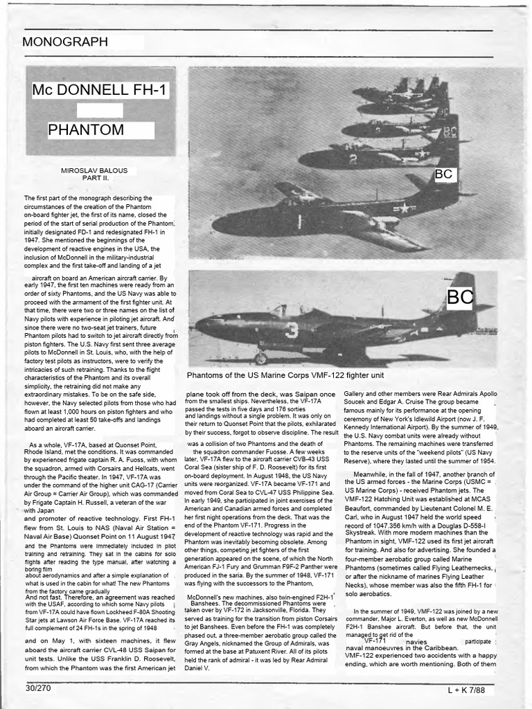 Guillow's McDonnell F2H-1 Banshee.Réf. 11J-6. Modèle volant en basla