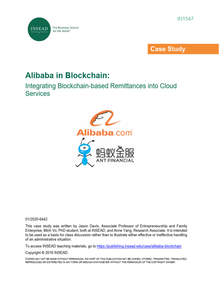 Alibaba in Blockchain | PDF | Alibaba Group | E Commerce