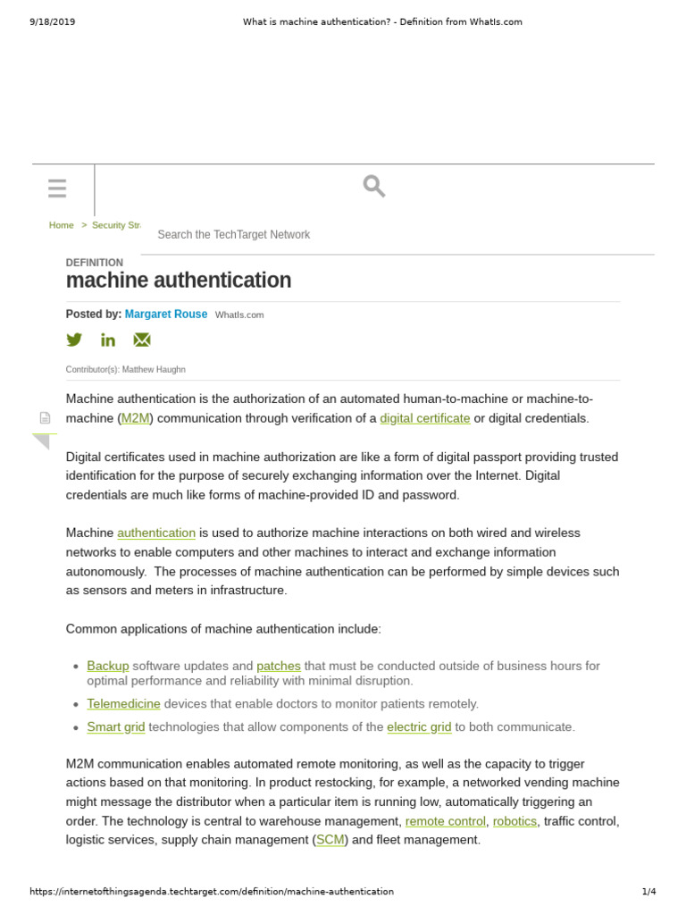 Understanding Machine Authentication | PDF | Internet Of Things ...