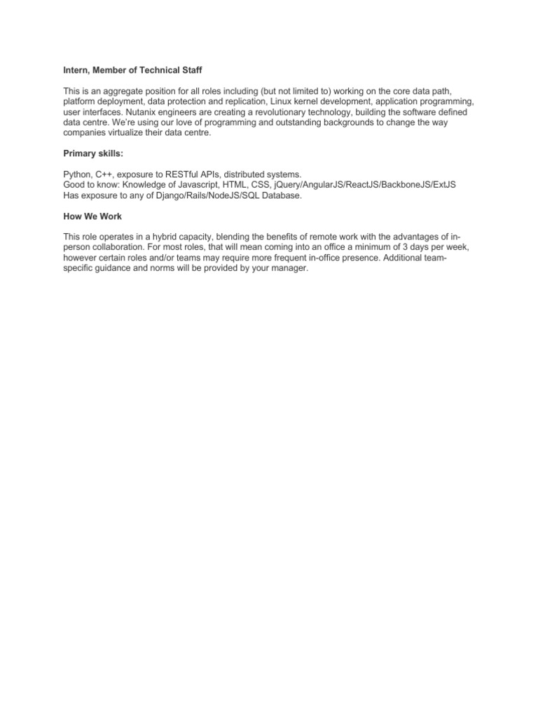 Intern Role in Systems Programming | PDF