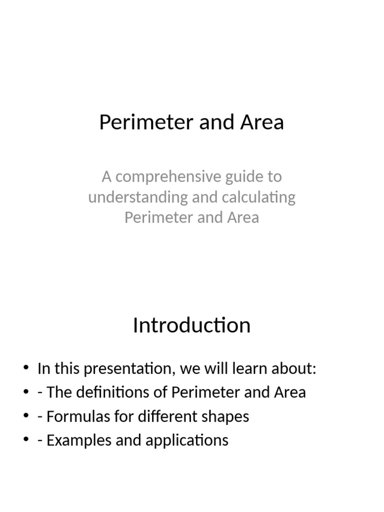 Perimeter and Area: Formulas & Examples | PDF