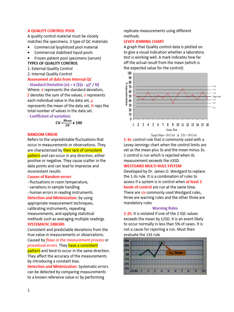 Quality Control Methods in Laboratories | PDF | Observational Error ...