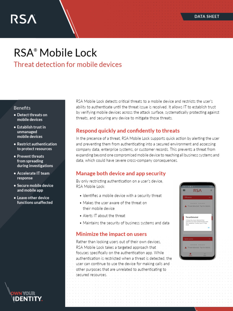 RSA Mobile Lock: Secure Mobile Threat Detection | PDF | Computer ...