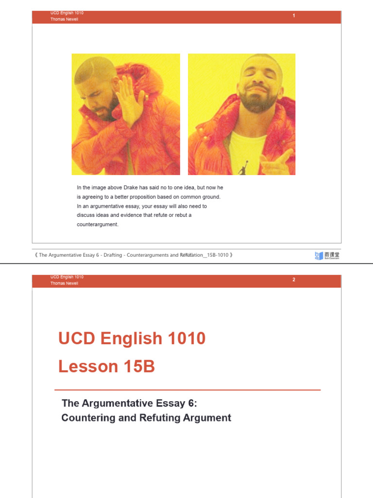 The Argumentative Essay 6 - Drafting - Counterarguments and Refutation ...