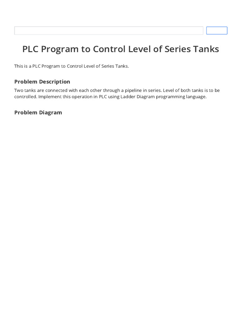 16 - PLC Program To Control Level of Series Tanks - Sanfoundry | PDF ...