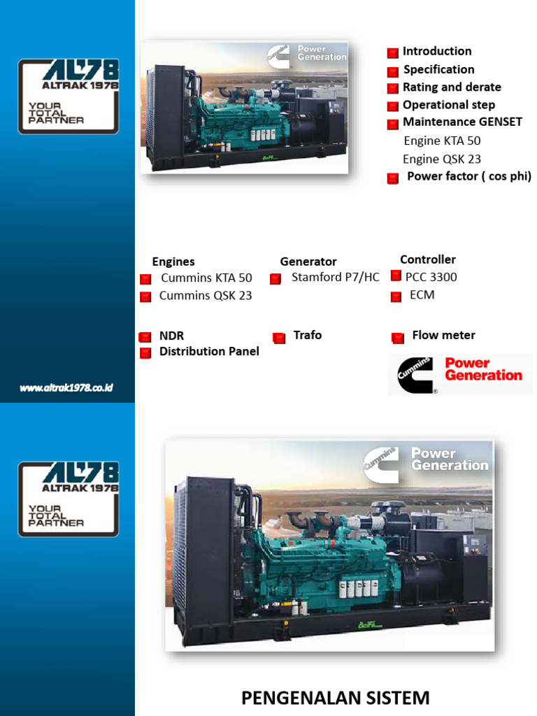 Panduan Lengkap Genset Cummins KTA 50 | PDF