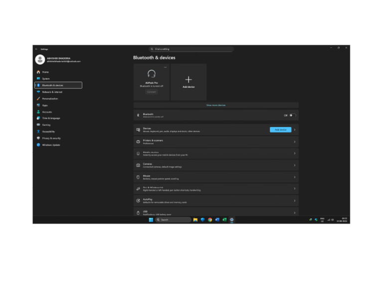 My Windows 11 Bluetooth and Devices Settings | PDF