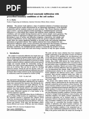 Multidimensional Linearized Nonsteady Infiltration | PDF | Physics