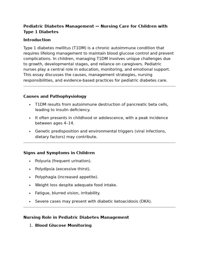 Pediatric Diabetes Management | PDF | Diabetes | Diabetes Management