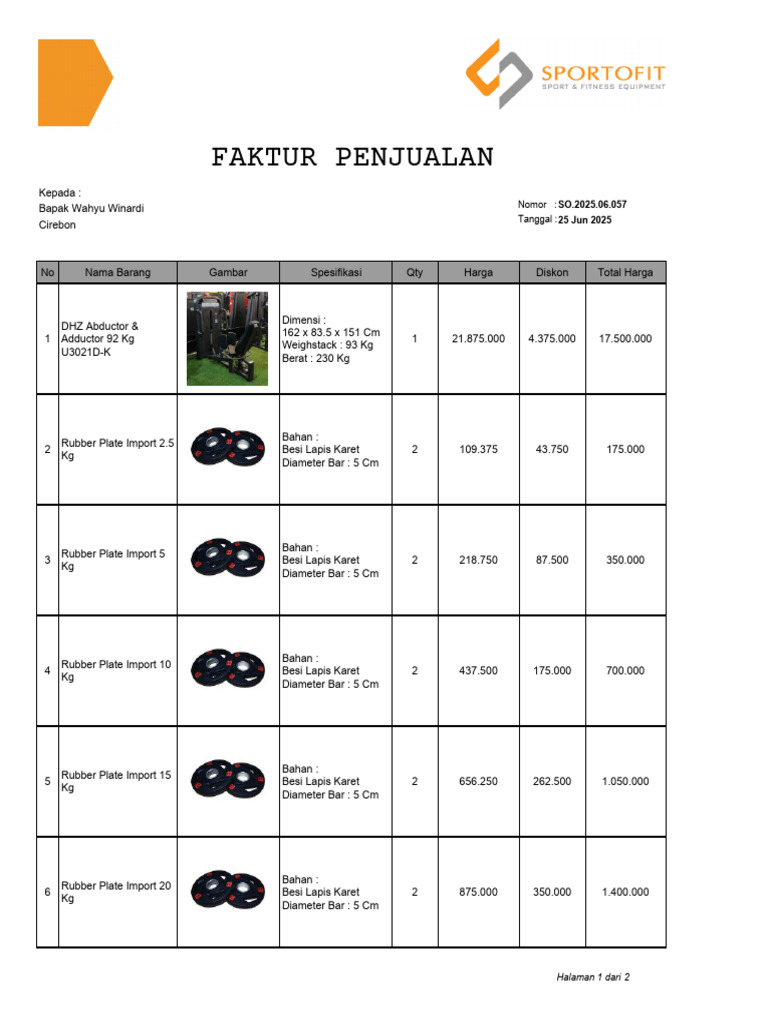 Invoice Sportofitsporti 250706182443 | PDF