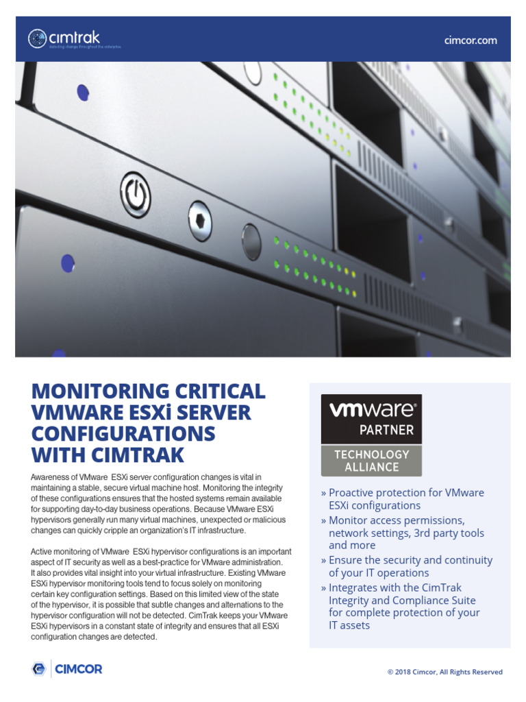 VMware ESXi Configuration Monitoring with CimTrak | PDF | V Mware ...