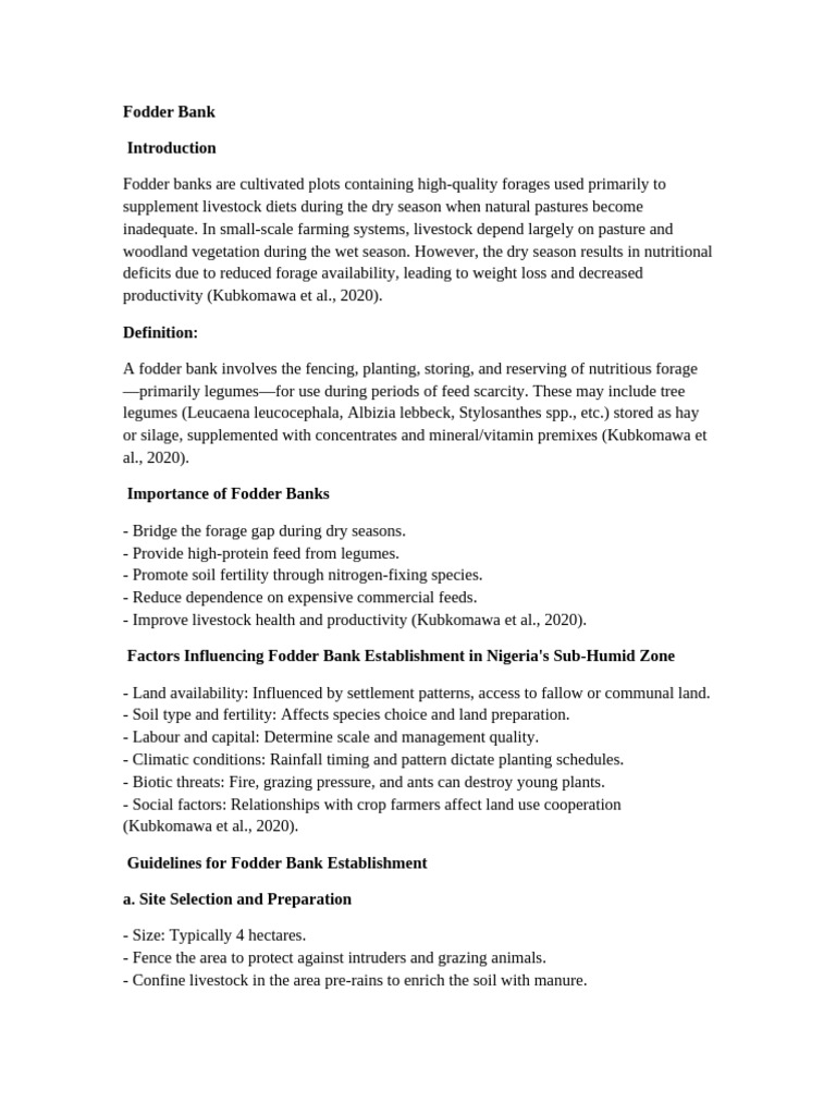 APM 721 Group 1 Complete_Fodder_Bank_Management | PDF | Legume | Grazing