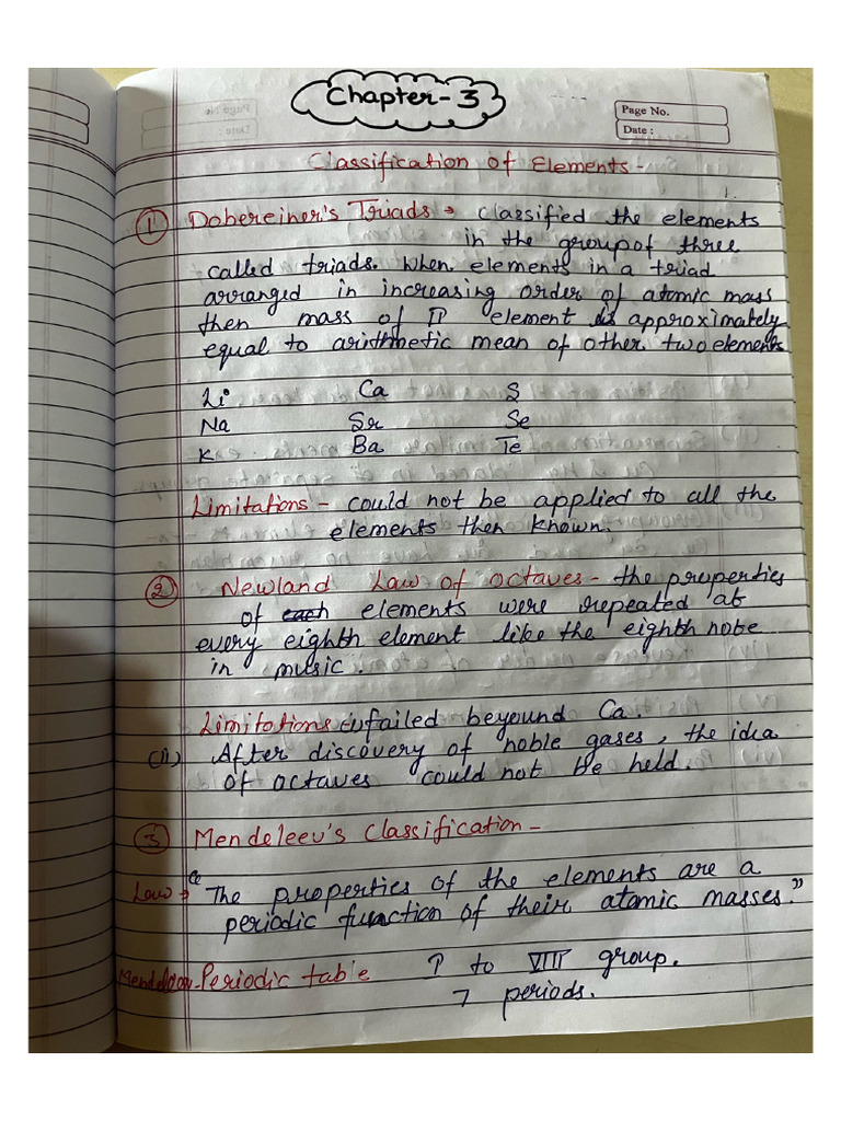 Chemistry Chapter 3 Notes | PDF