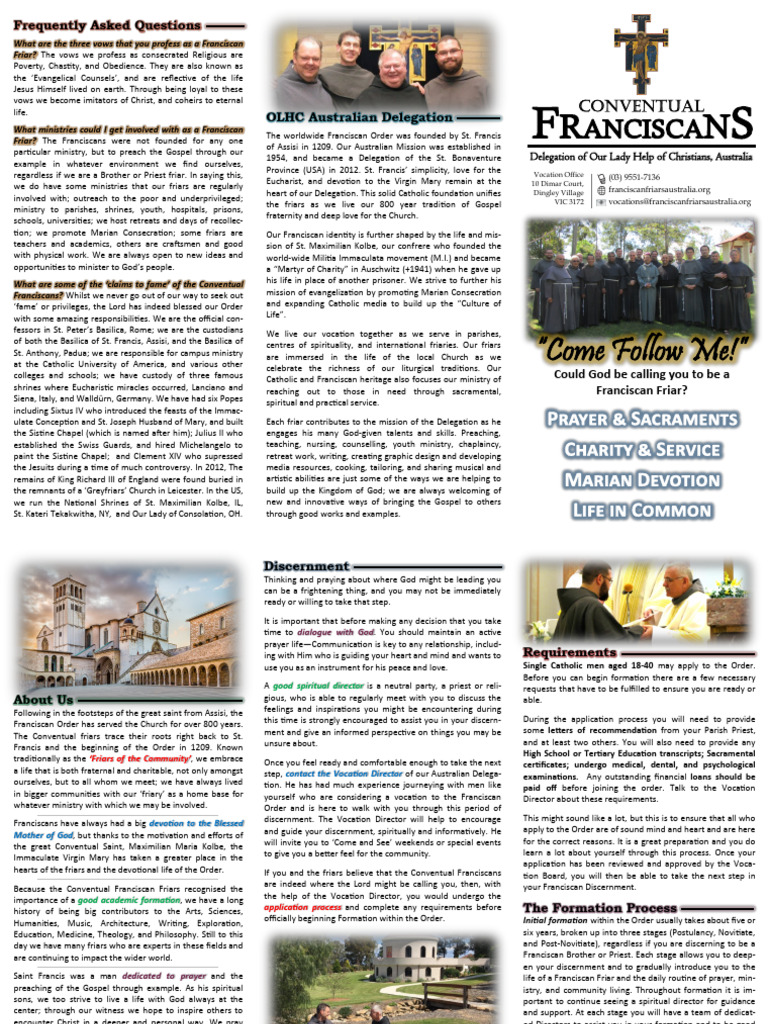 Become a Franciscan Friar: FAQs & Guide | PDF | Catholic Church ...