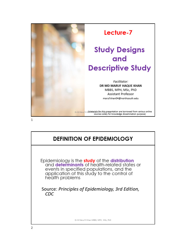 Overview of Study Design and Descriptive Study - MMHK | PDF ...
