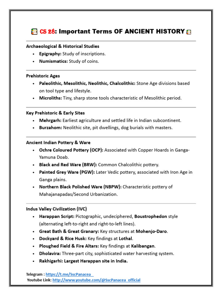 Ancient Indian History: Key Concepts & Terms | PDF | Indian Philosophy ...