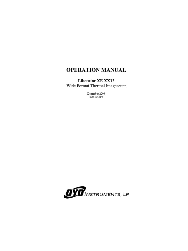 Liberator XE Operation Manual | PDF | Alternating Current ...