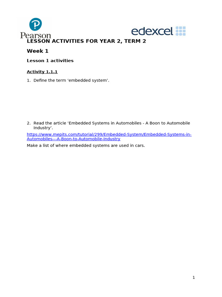 Year 2 Term 2 Lesson Activities | PDF | Artificial Intelligence ...
