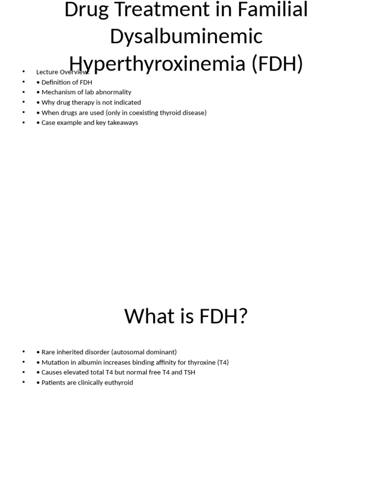 Drug Treatment FDH Lecture | PDF